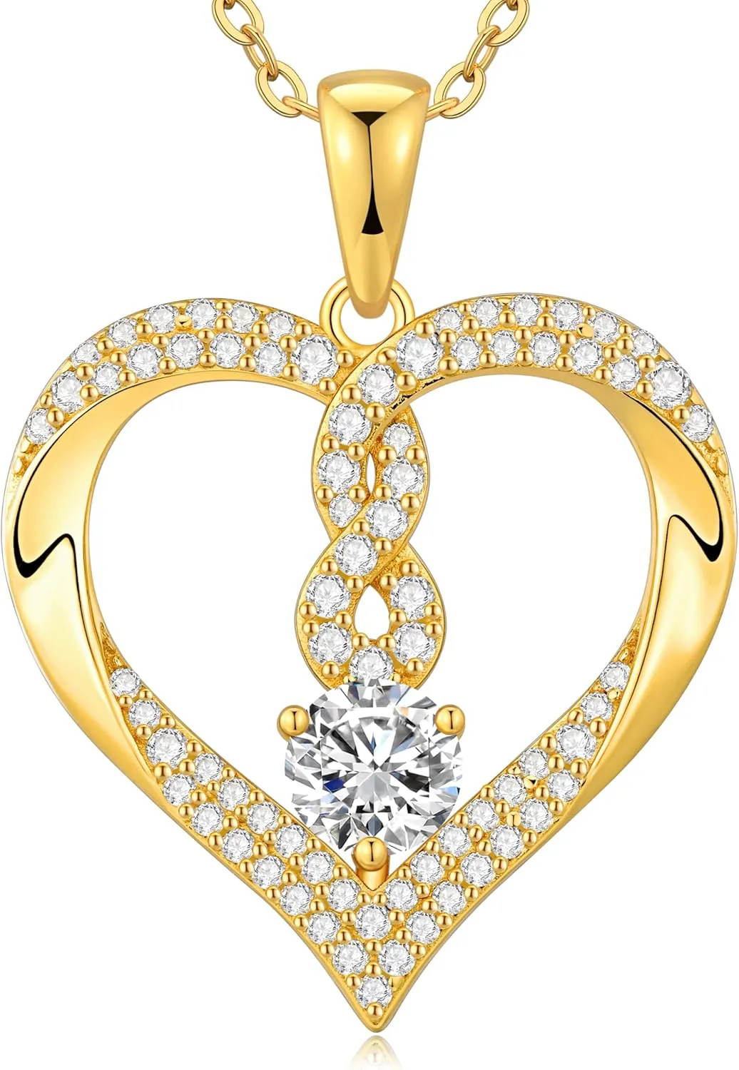 LOUISA SECRET Infinity Heart Birthstone Necklaces for Women, 925 Sterling Silver Forever Love Pendant Jewelry for Her, Ideal Gift for Wife, Girlfriend, Mom on Birthday, Anniversary, Mother's Day Gift