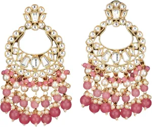 LoveNspire Oversized / Big Indian Jhumka Earrings for Women - Vintage Indian Jhumki Ethnic Chandbali Earrings Faux Kundan & Pearl Beaded Bollywood Style Dangle Earring Jewelry for Bride | Birthday Gift for Her