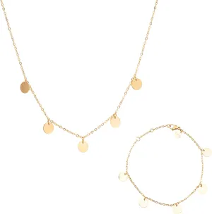 LUUK LIFESTYLE Filigree Stainless Steel Necklaces, Bracelets and Jewelry Sets, Modern Design Jewels, Fashion Accessory for Women, Adjustable Length, Layer Look, Gold, Silver and Rosegold