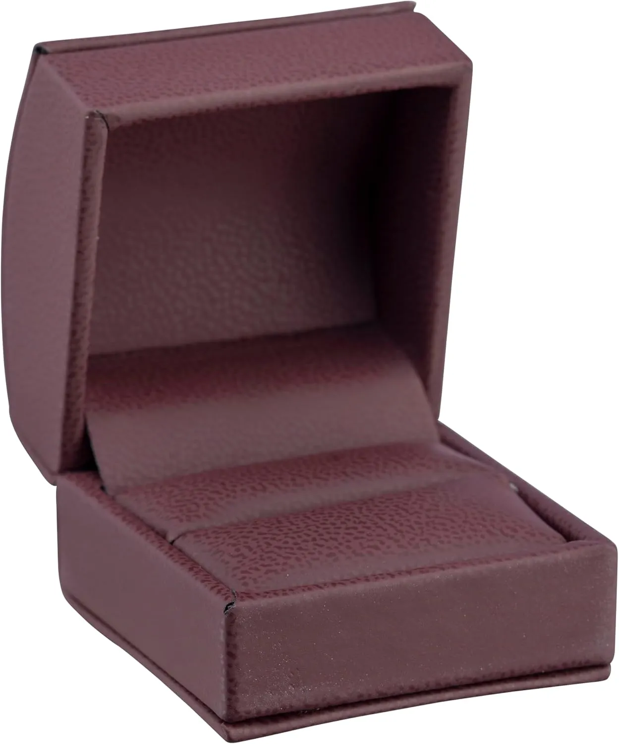 Luxury Dome-Shape Leather Ring Box - Ring Gift Box for Engagement, Proposal, Wedding Day - Jewelry Box with Cream Ribbed Outer Box & Matching Bow Ribbon - Small Ring Case for Men & Women