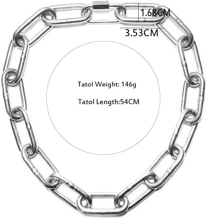 Men's Heavy Duty Quee Goth Grunge Chunky Necklaces Punk Stainless Steel Alternative Industrial Collar Choker Link Chain For Women Jewelry
