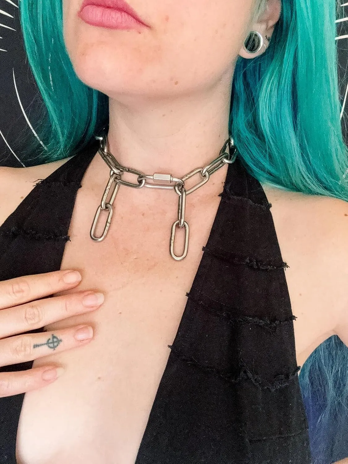 Men's Heavy Duty Quee Goth Grunge Chunky Necklaces Punk Stainless Steel Alternative Industrial Collar Choker Link Chain For Women Jewelry