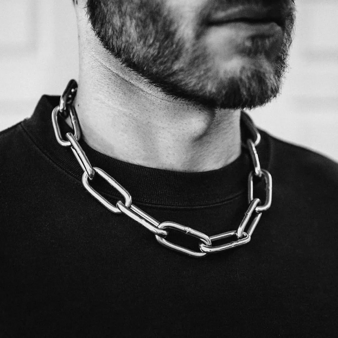 Men's Heavy Duty Quee Goth Grunge Chunky Necklaces Punk Stainless Steel Alternative Industrial Collar Choker Link Chain For Women Jewelry