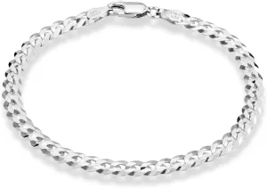 Miabella 925 Sterling Silver Italian 5mm Solid Diamond-Cut Cuban Link Curb Chain Bracelet for Men Women, Made in Italy