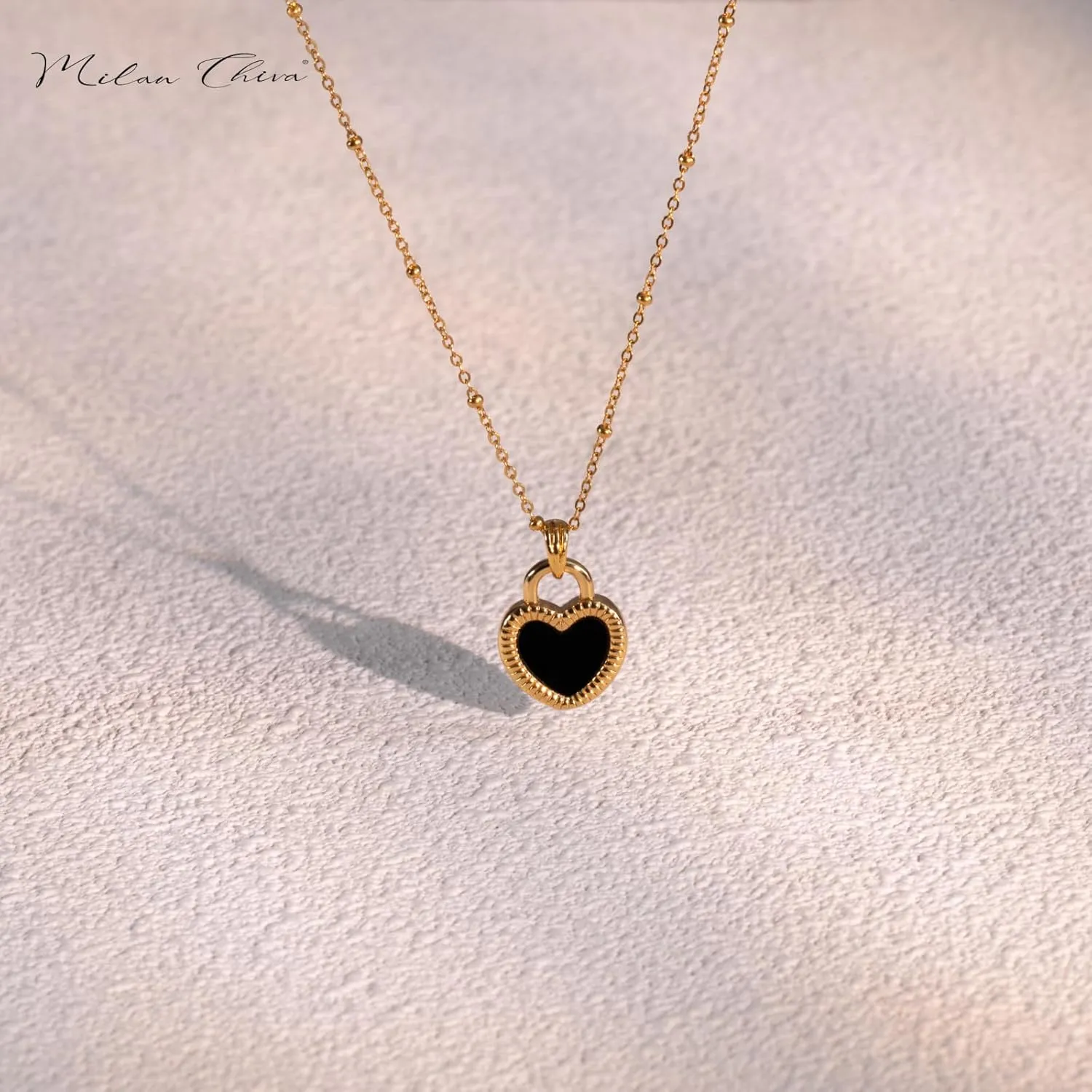 Milan Chiva Gold Pendant Necklace for Women 14K Dainty Charm Statement Chain Jewelry