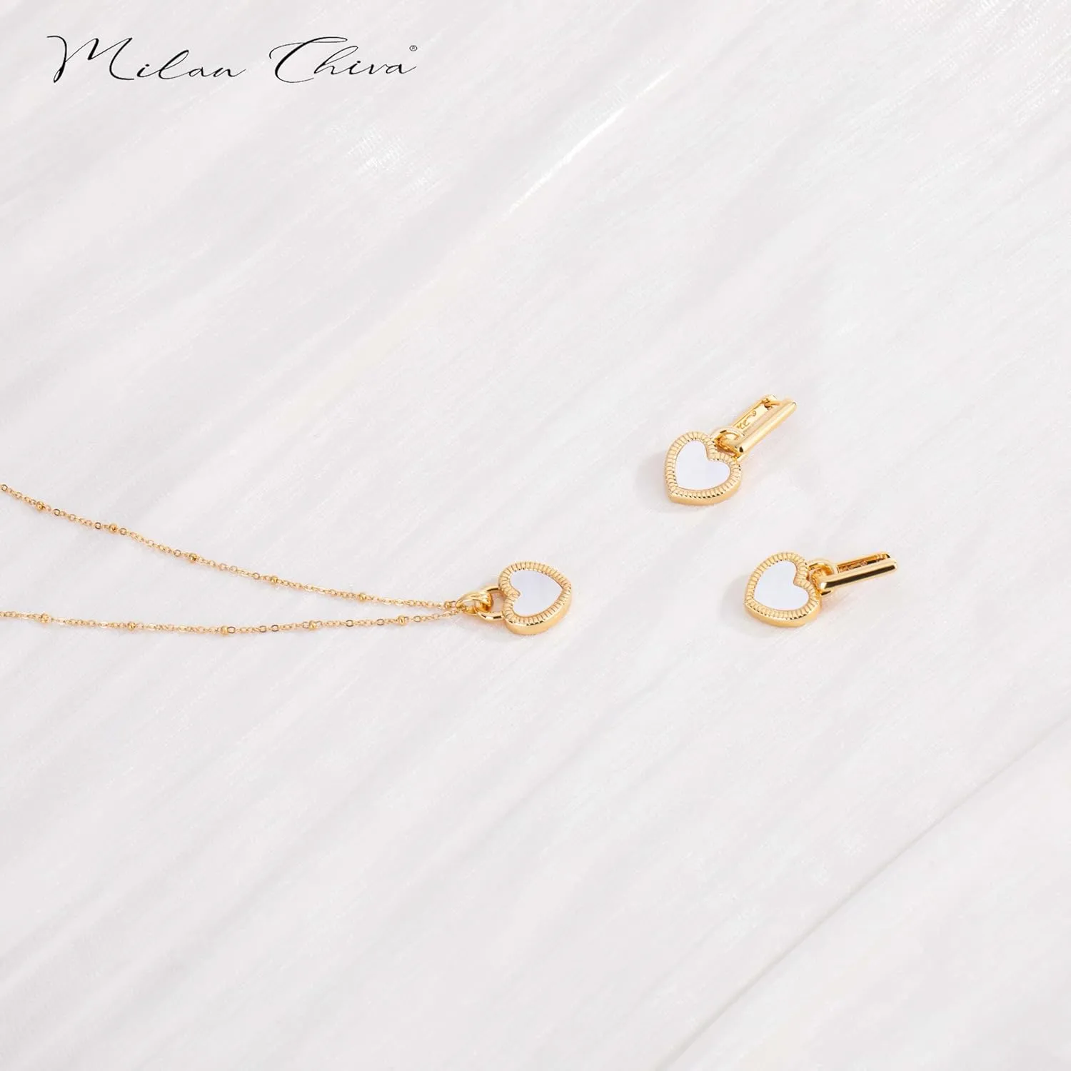 Milan Chiva Gold Pendant Necklace for Women 14K Dainty Charm Statement Chain Jewelry