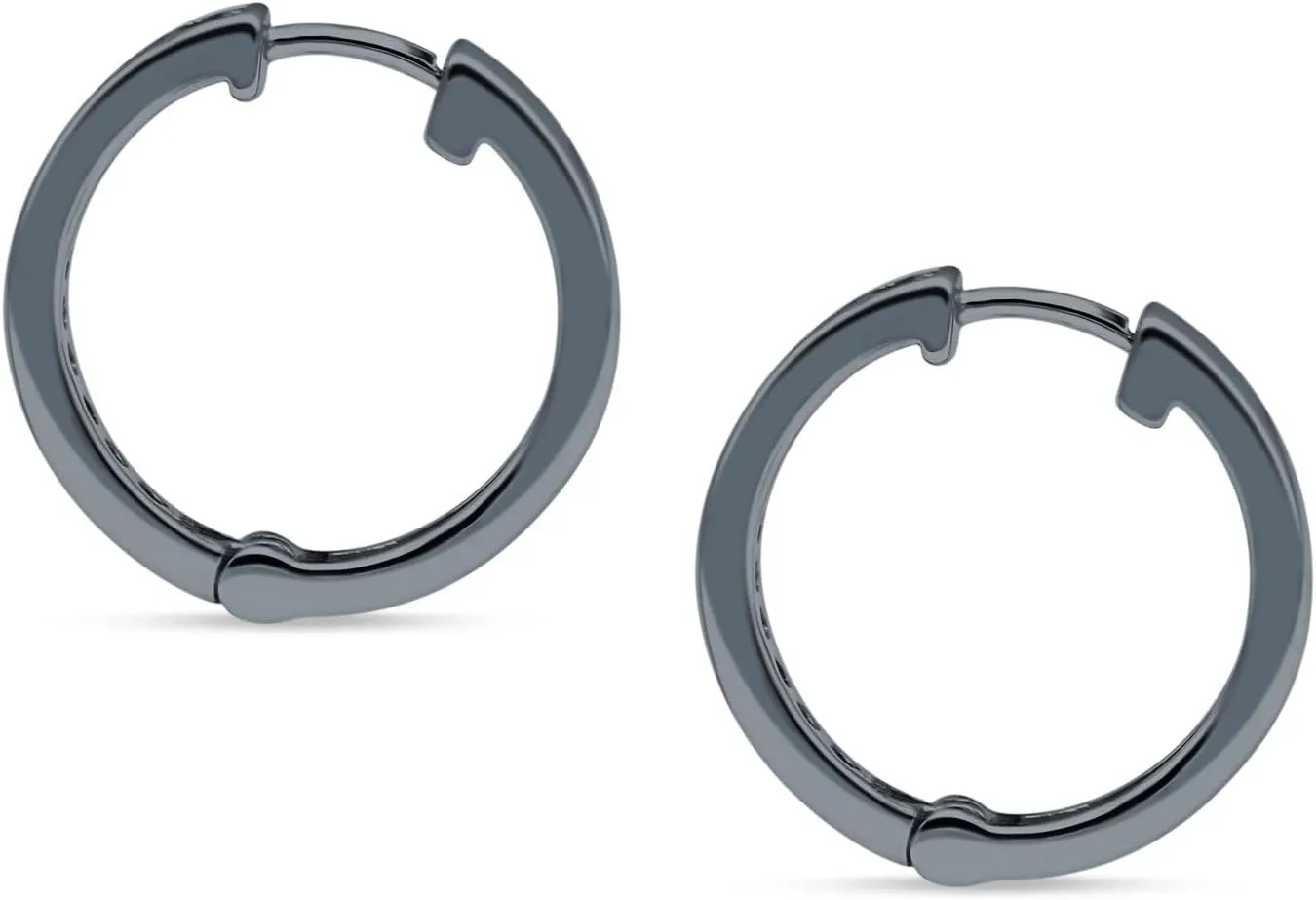 Minimalist Post And Click Backing Anniversary Boho Huggie Hoop Earrings Cubic Zirconia 925 Sterling Silver