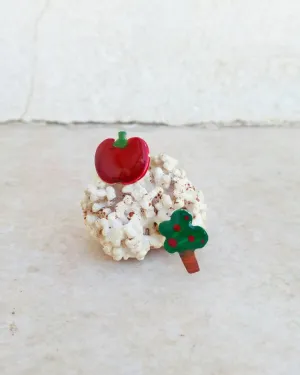 Mismatched Apple And Tree Stud Earrings, Sterling Silver Stud, Gift For Teacher
