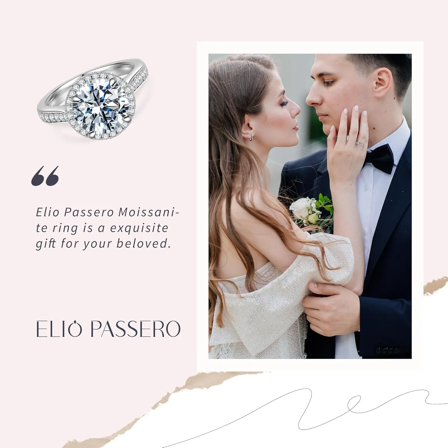 Moissanite Engagement Rings for Women 925 Sterling Silver with 18K Gold Plated Round Sparkle Rings for her D Color VVS1 Clarity Wedding Band Moissanite Ring 1.5/2/3/4CT
