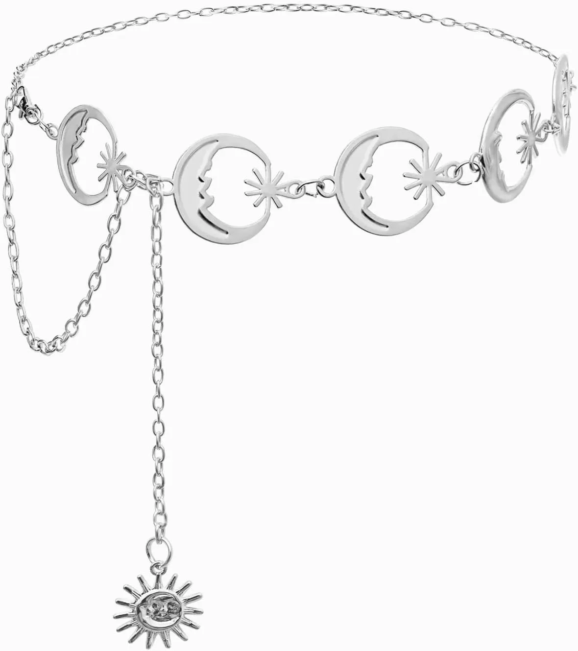 Moon Star Metal Waist Chain Sun Pendant Belly Belt Body Chains Jewelry Accessories for Women