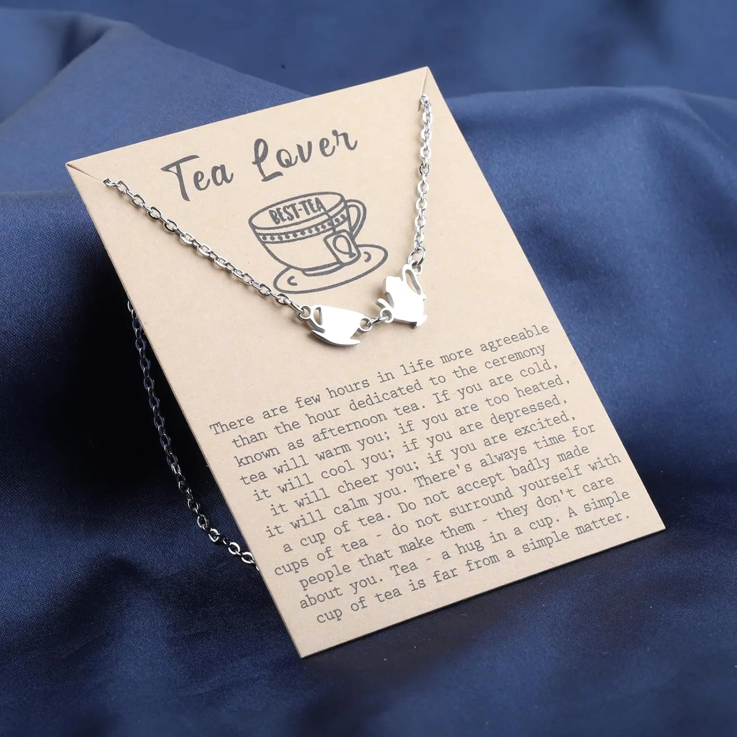 MYOSPARK Have a Cuppa Necklace Teapot and Teacup Necklace Tea Party Gift For Tea or Coffee lover Gift