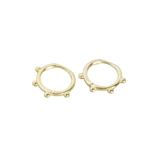 NEW 925 Sterling Silver minimalist plain cute ball bead hoop earrings jewelry (silver)