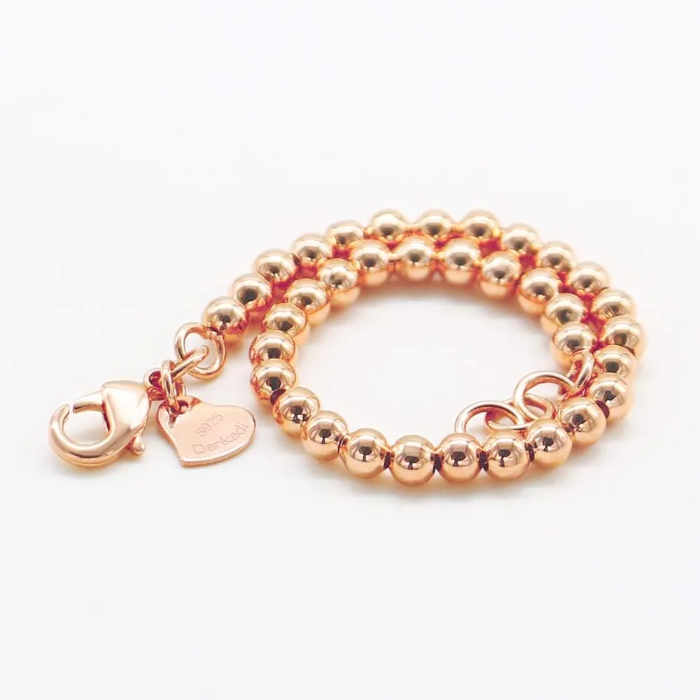 New Women's 925 Sterling Silver Bracelet Minimalist 4-6MM Round Bead Chain Solid Silver Bracelet Charm Jewelry Lobster Claw Clasp