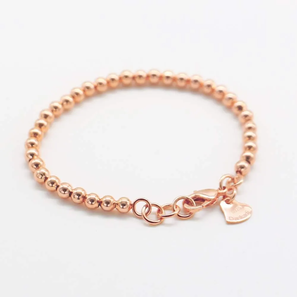 New Women's 925 Sterling Silver Bracelet Minimalist 4-6MM Round Bead Chain Solid Silver Bracelet Charm Jewelry Lobster Claw Clasp