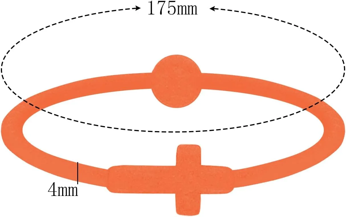 NEWITIN 15 Pieces Cross Bracelets for Women Silicone Cross Bracelet Family Friend Couple Jewelry Friendship Gift for Women Men