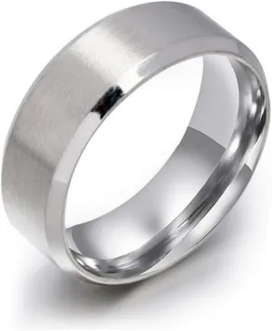 NEXT FASHION Wedding Ring for Men and Women, Stainless Steel Ring, 8mm Bands Jewelry, Polished Smooth Inner Face - Comfort Fit Sizes 7-13 