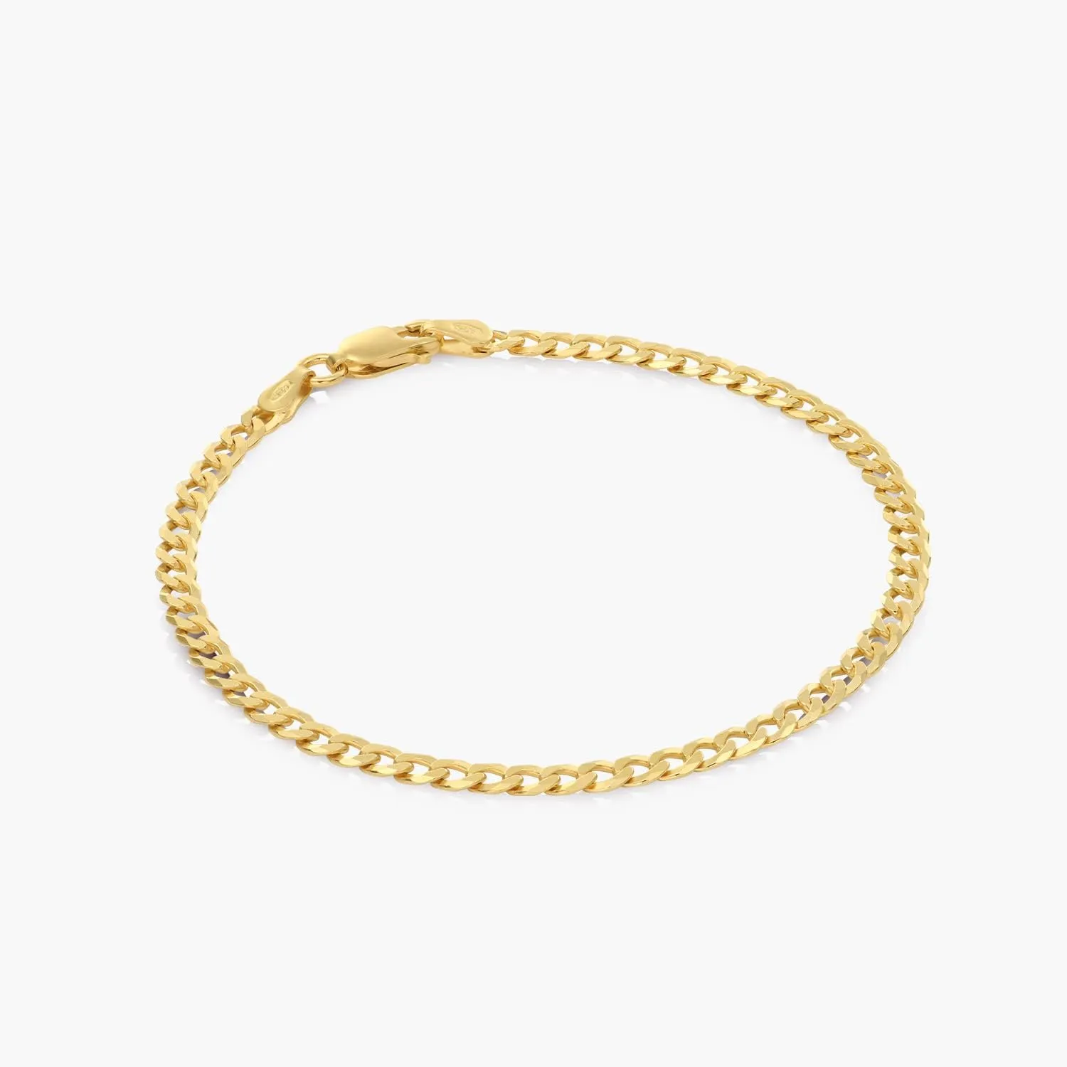 Oak&Luna - Minimalistic Bold Curb Gourmette Chain Bracelet - in Precious 925 Sterling Silver or 18k Gold Vermeil/Jewelry For Her, Woman, Friend/Gift for Birthday, Anniversary