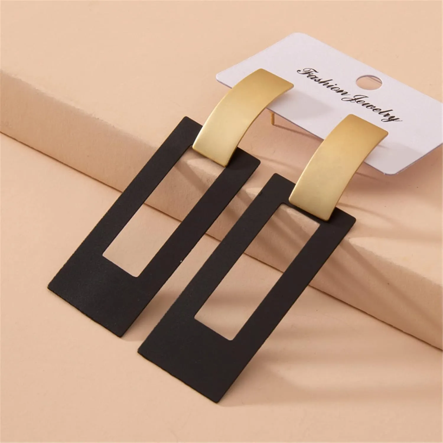ONLYJUMP Chic Multi Heart Dangle Earrings 14k Plating Gold Black Fashion Simple Personality Long Drop Earrings Metal Love Geometry Earrings for Women Valentine Gift Statement Jewelry