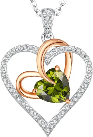 OOBEE Mothers Day Gifts for Mom, Romance Love Heart Moissanite Necklaces for Women, D Color VVS1 Moissanite 925 Sterling Silver Fine Jewelry, Ideal Gifts for Wife Mom Girlfriend Lady