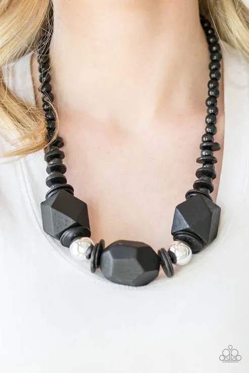 Paparazzi Necklace ~ Costa Maya Majesty - Black