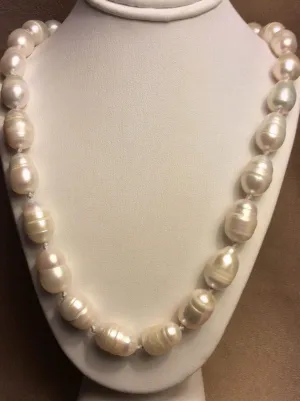 PayPie Necklaces Pendants, 24 Inches Natural 8-9Mm South Sea White Baroque Pearl Necklace, Gifts for Women