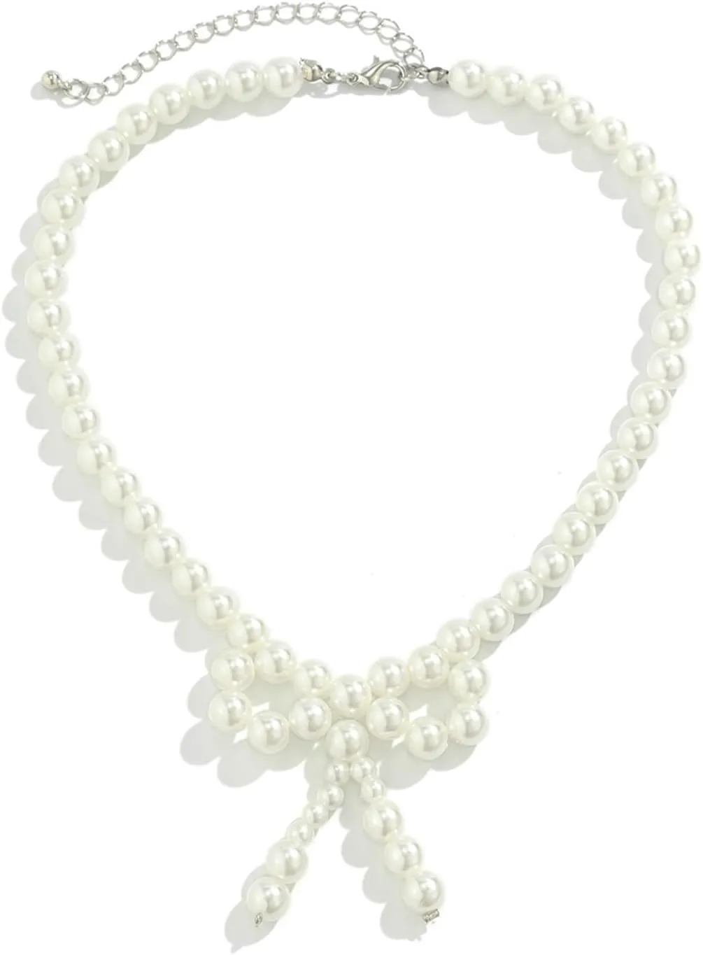 Pearl Bow Necklace for Women White Pearl Choker Necklace Black Bow Choker Faux Pearl Choker Necklaces Wedding Birthday Gifts Party Bar Accessories