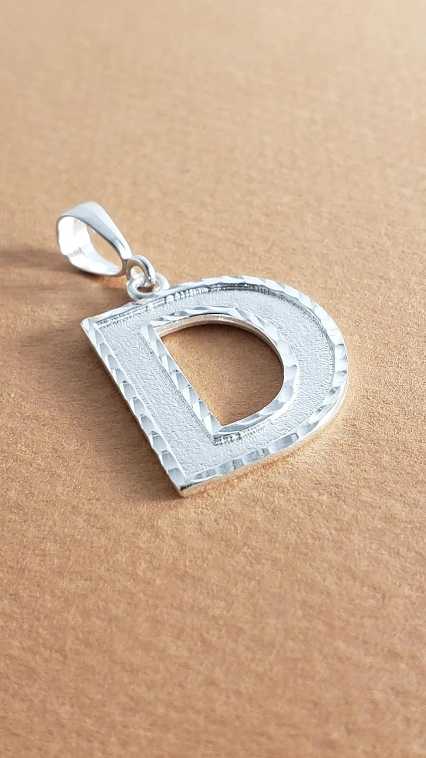 Personalized 1.0 Inch Solid.925 Sterling Silver Initial A-Z Charm