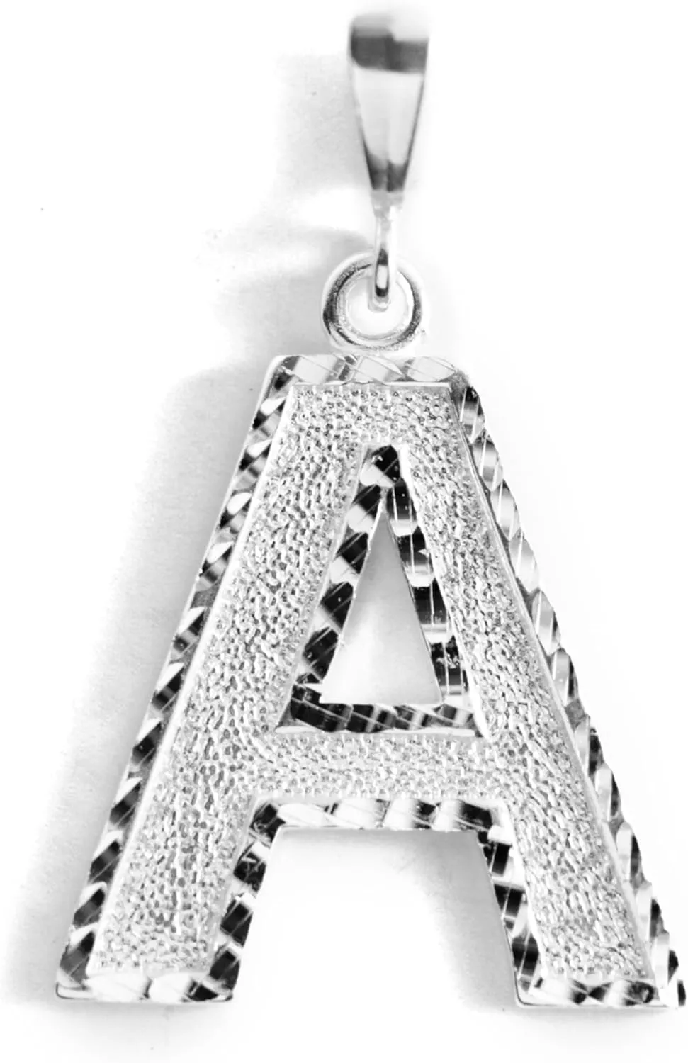 Personalized 1.0 Inch Solid.925 Sterling Silver Initial A-Z Charm