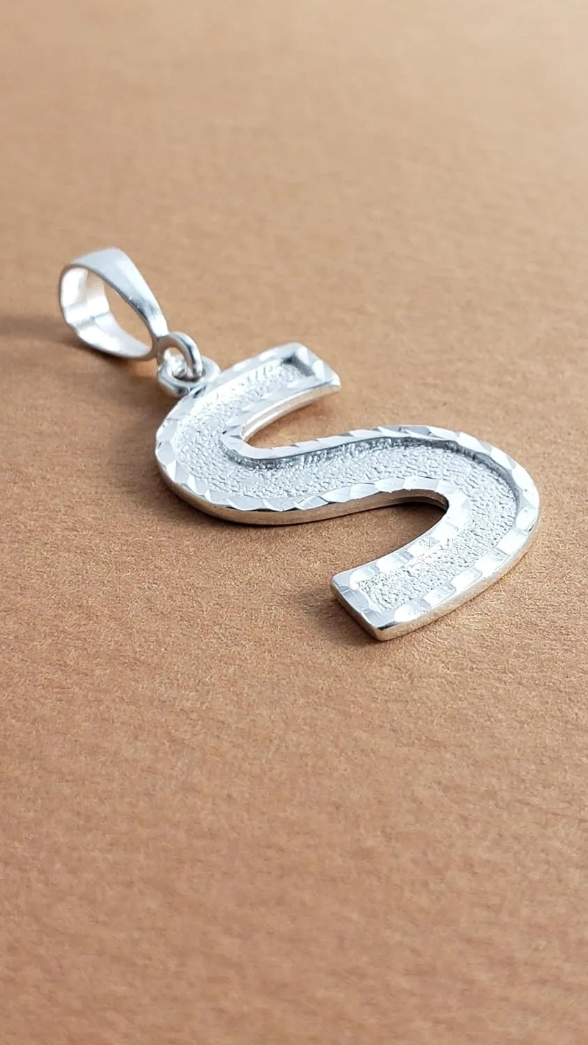 Personalized 1.0 Inch Solid.925 Sterling Silver Initial A-Z Charm