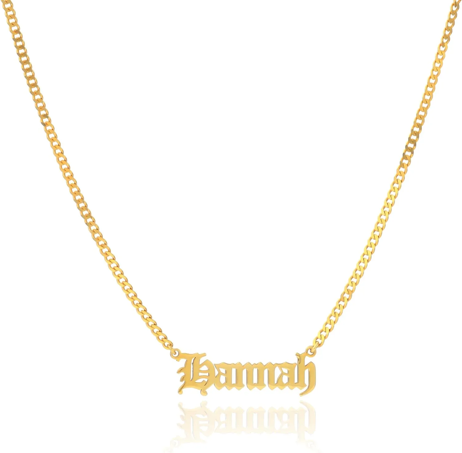 Personalized Old English Name Necklace  Custom Name Pendant, 14K Gold Plated or 925 Sterling Silver, Gothic Letter Necklace, Handmade Gift, Trendy Jewelry for Women