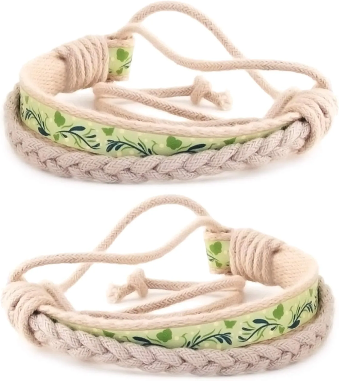 Pettsie Matching Friendship Bracelets, 2 Pack Set, Easy Adjustable, 100% Cotton