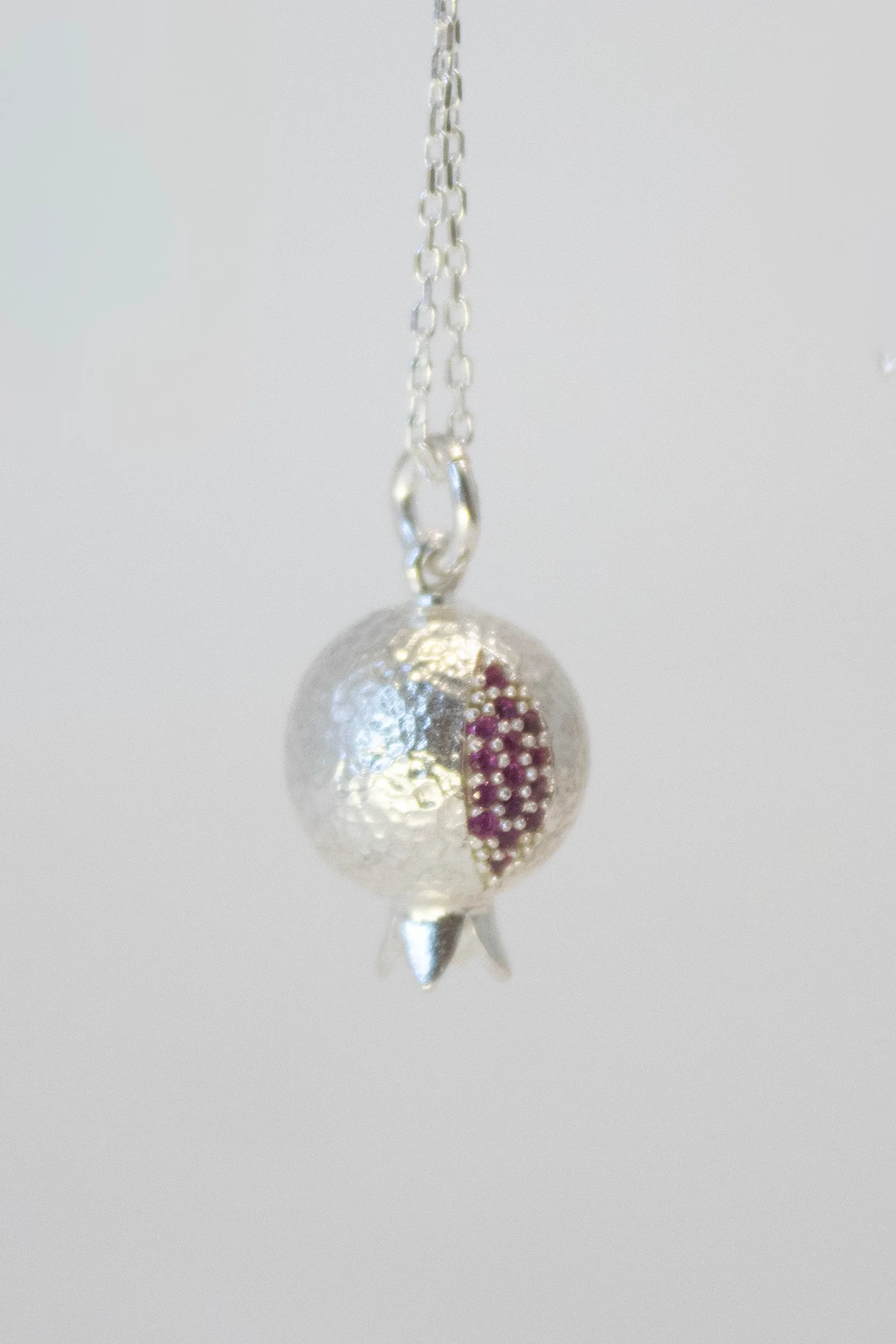 Pomegranate Silver with Ruby Cluster Drop Earrings