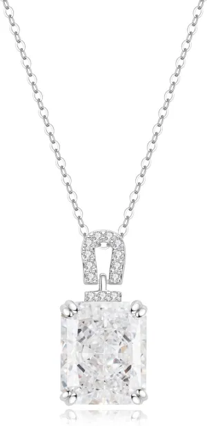 PurpleMoon Birthstone Necklaces for Women, Pendant with Birthstone Crystals, Jewelry Gifts for Wife, 18k White Gold Plated Steering Sliver 18   2 inch Chain, Birthday or Valentines Day Gift for Her, Mom, & Sister