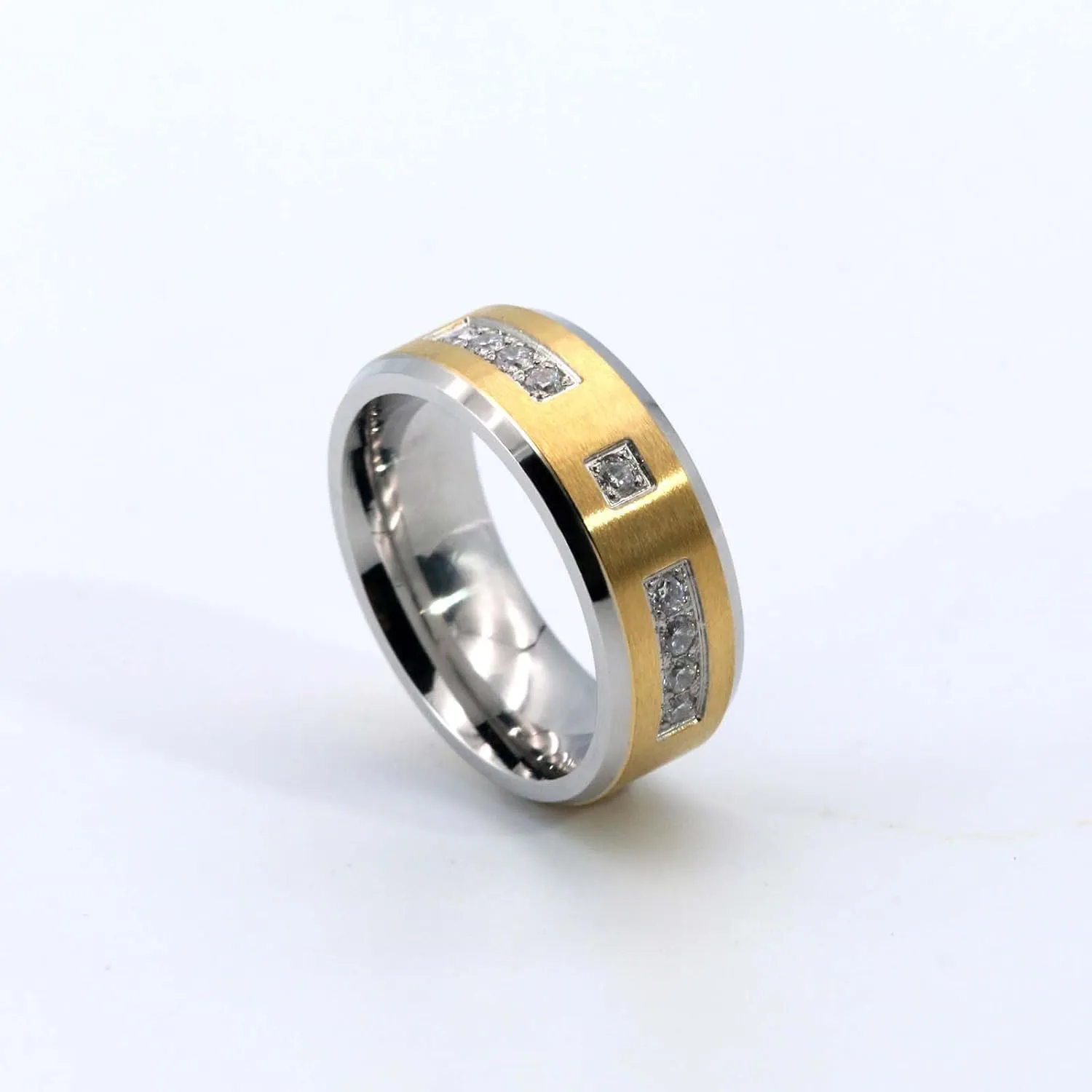 ringheart Couple Rings Matching Ring Heart 1.5ct CZ Yellow Gold Plated Women Wedding Ring Sets for Him and Her Rings