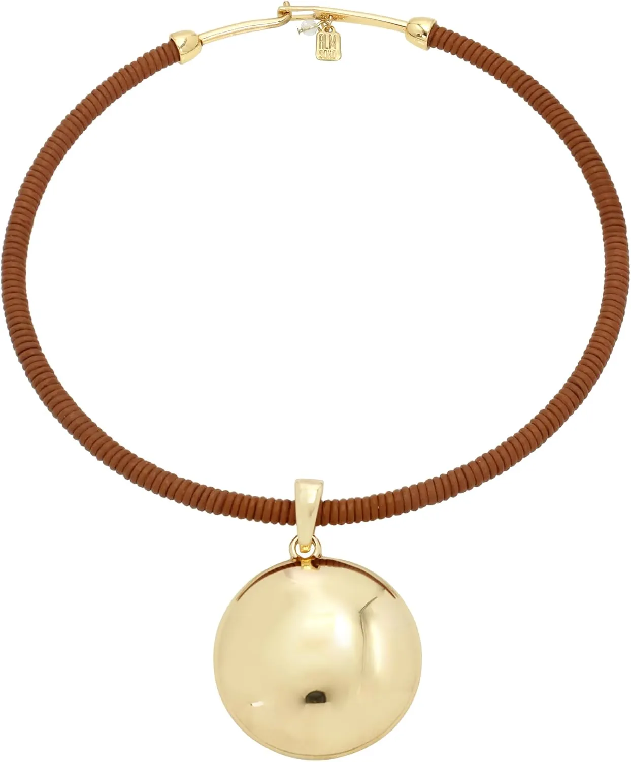 Robert Lee Morris Soho Womens Dome Pendant Leather Wire Necklace
