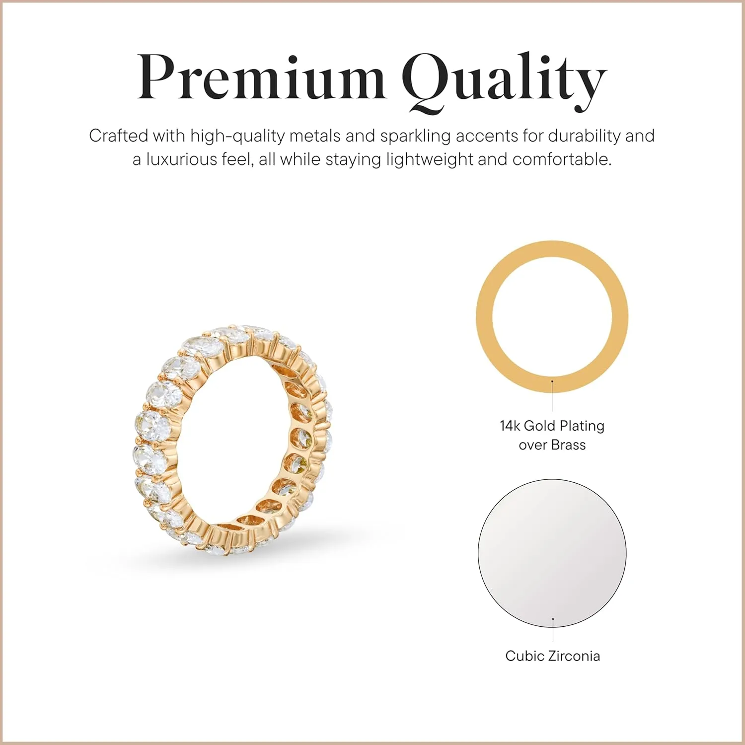 Rocksbox Emily Women's Ring - High Polish Plating with Cubic Zirconia - Premium Quality Jewelry