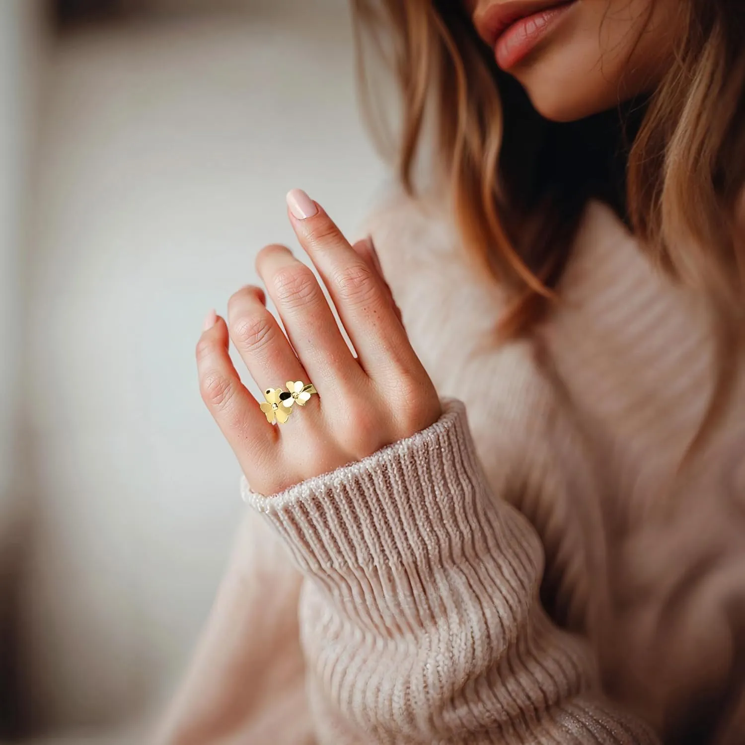 Ross-Simons Italian 14kt Yellow Gold Flower Ring