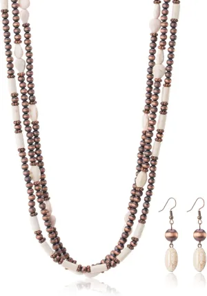 Rustic Couture's Western Turquoise Jewelry Set for Women Multi Layer Necklaces Navajo Cowgirl Beaded Neacklaces