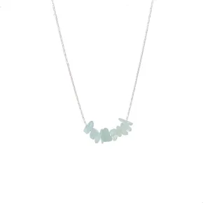 SALTY CALI Rock Candy Aquamarine ~ Necklace, Silver ~ Ocean inspired dainty jewelry, Made in California!