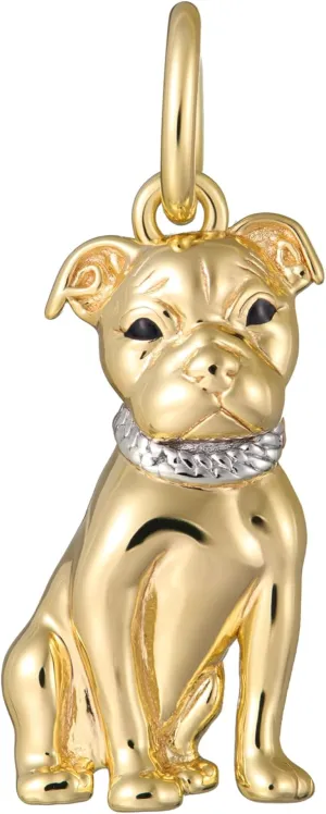 SCAMPER & CO .925 Sterling Silver Rhodium, Gunmetal or 18K Yellow Plated Dog Breed Charms - Cubic Zirconia for Necklace and Bracelets, Gemstone Hypoallergenic Jewelry Sterling Silver Charm Only