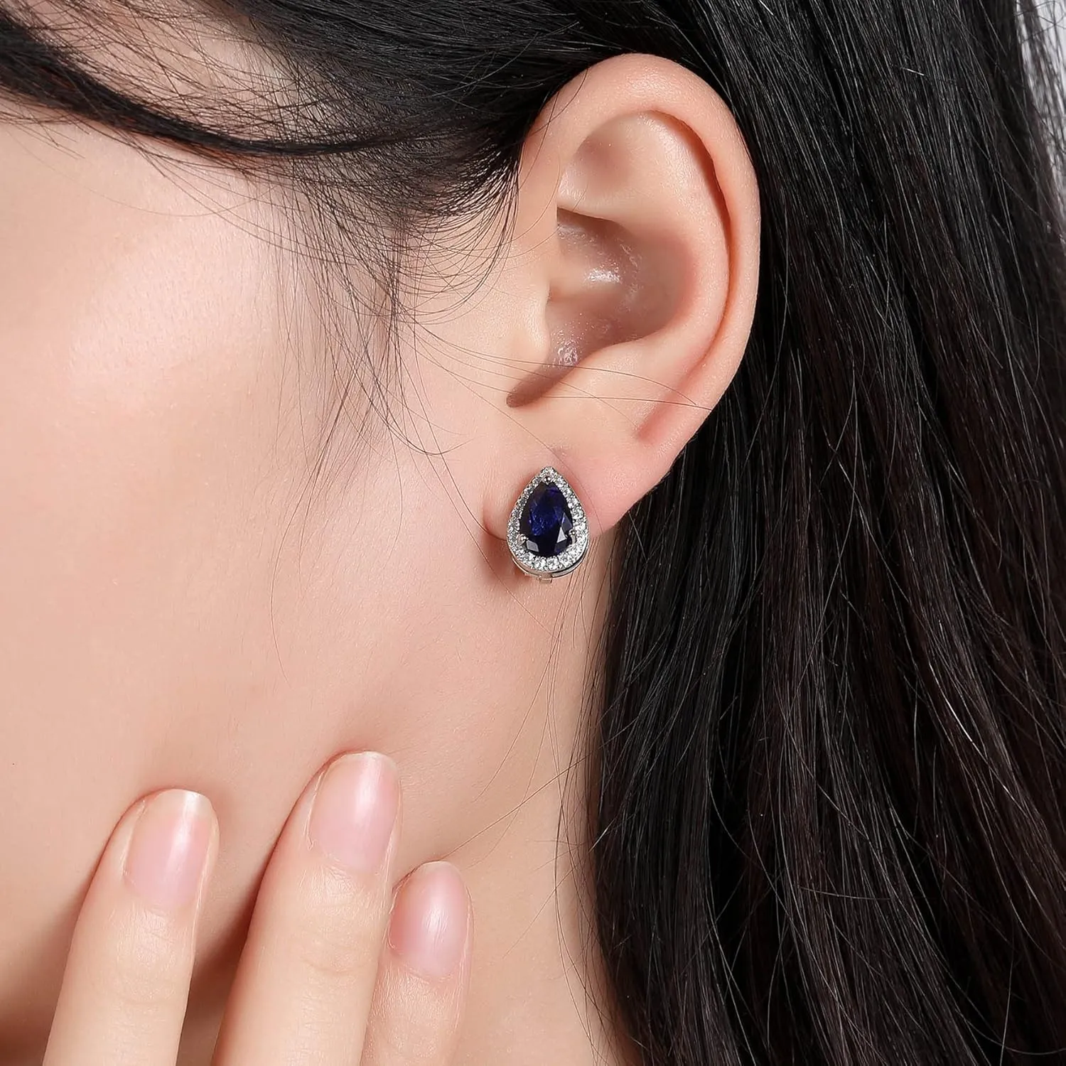 SELOVO Clip On earrings for Women Teardrop Cubic Zirconia Clip Earrings Stud
