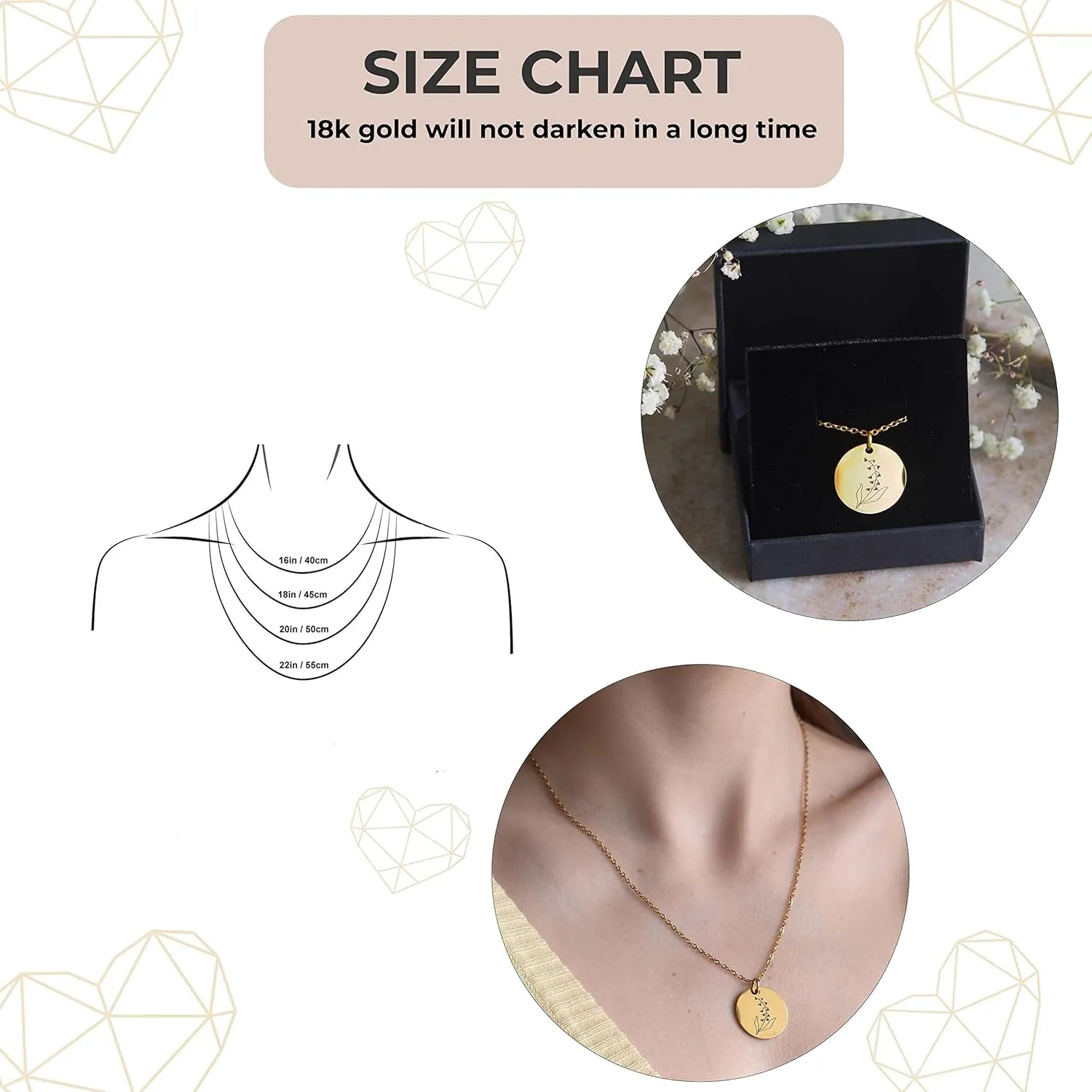 SIGONNA Birth Flower Necklace for Women - Coin Pendant Necklace - Necklaces Month Flower - Gold Chain Dainty Necklace