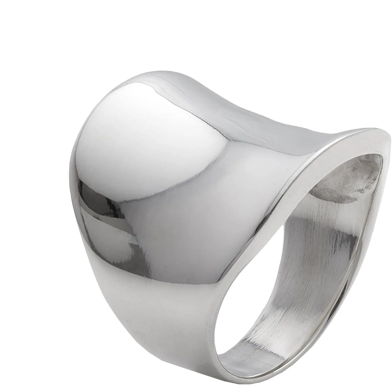Silverly Men's Women's Unisex 925 Sterling Silver 22mm Large Smooth Polished Curved Thumb Ring