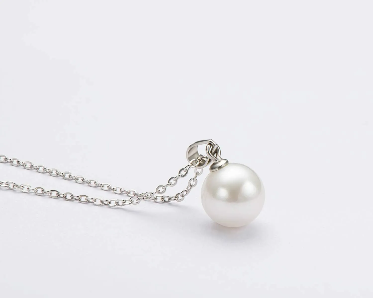 Simple Pearl Necklace for Women, 925 Sterling Silver Freshwater Cultured Single Pearl Pendant Necklaces, Anniversary Birthday Wedding Jewelry Gifts for Mom Wife Daughter