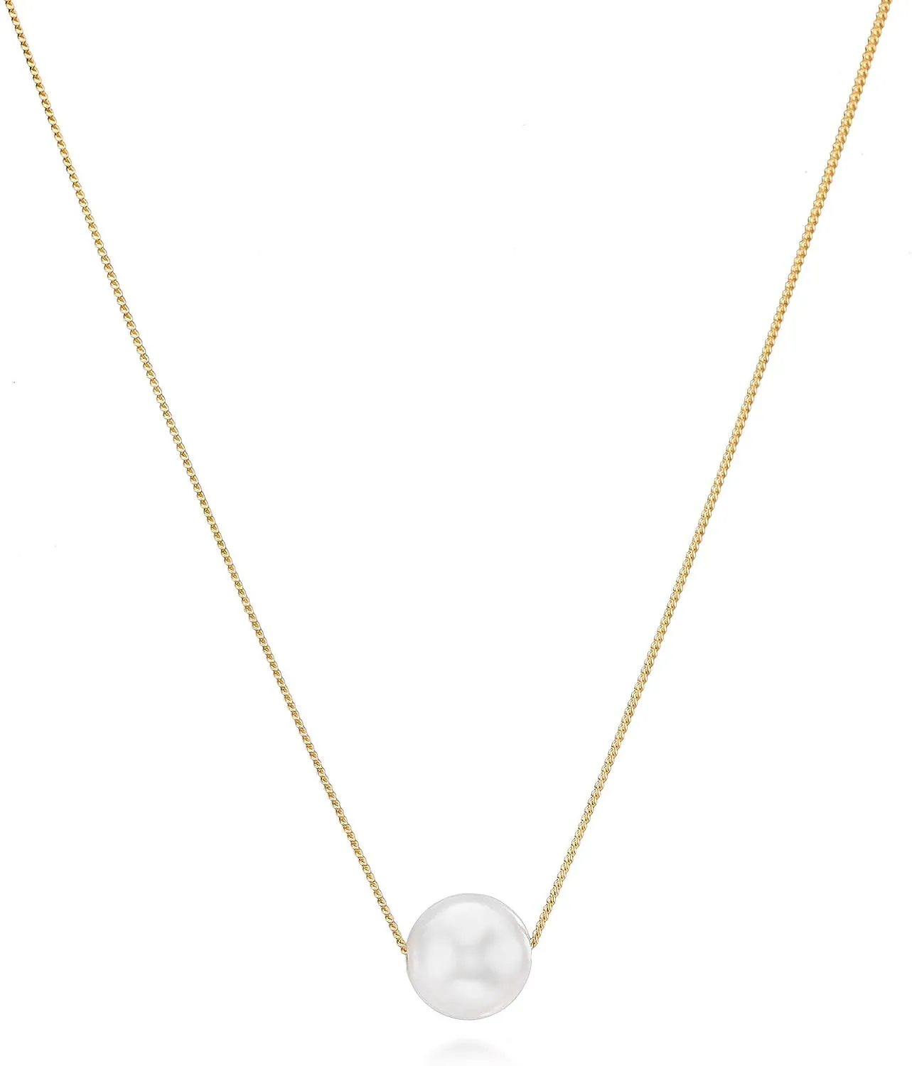 Single Pearl Necklace in 14k Gold Filled Chain over Sterling SIlver 925 - Bridesmaid Pearl Necklace - Wedding Gift for Bridesmaids
