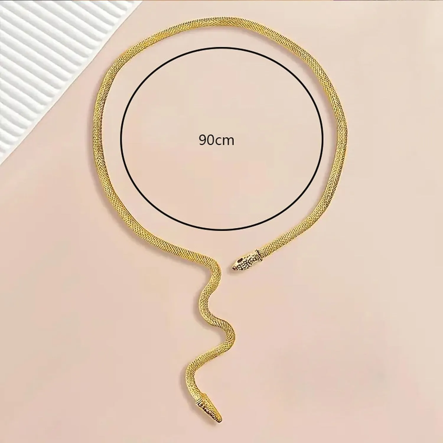 Snake Necklace, Punk Bendable Choker Necklaces Snake Skin Print Vintage Long Chain Necklace For Women Party Halloween Anniversary Birthday Jewelry Gift