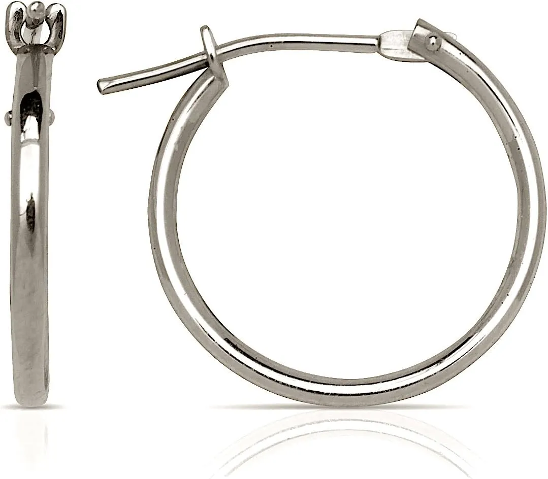 Solid 14k Yellow or White Gold 1mm Classic Tube Hoop Earrings  Real Gold Small Hoop Earrings for Women  Dainty, Hypoallergenic & Lightweight  Sizes 10mm to 25mm