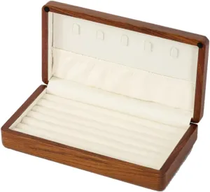 Solid Wood Rings Cufflink Earrings Box Jewelry For Travel Organizer Storage For Multiple Rings Wooden Case Holders For Women Men Gift
