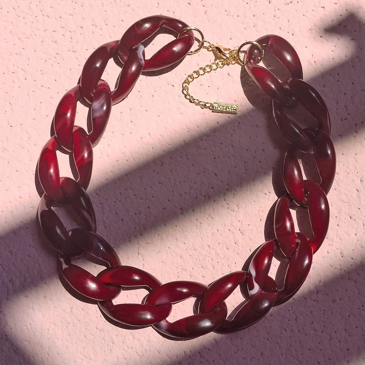 Statement Chunky Choker Fashion Acrylic Cable Link Chain Necklace for Women