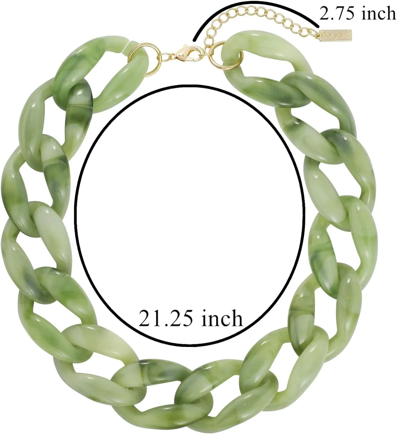 Statement Chunky Choker Fashion Acrylic Cable Link Chain Necklace for Women